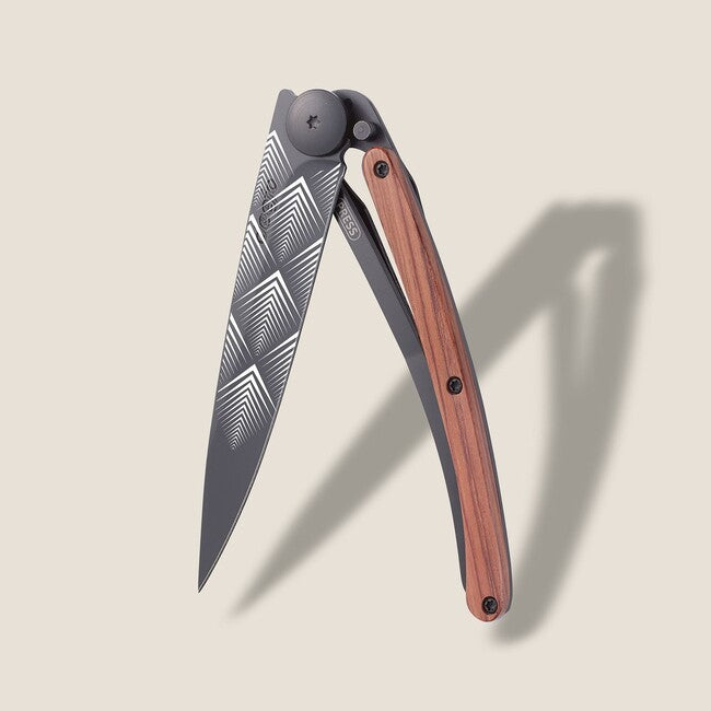 Deejo Tattoo sklopivi nož Art Déco, black coralwood