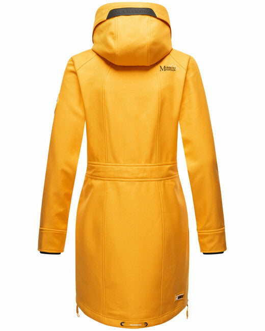 Marikoo Racquelle softshell jakna ženska s kapuljačom, amber yellow