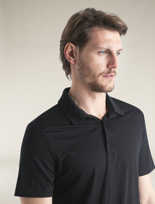 Icebreaker 150 Tech Lite III Merino muška polo majica s kratkim rukavom, crna