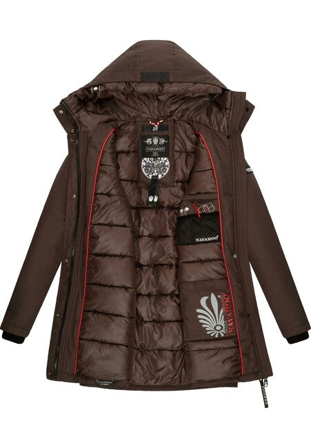 Navahoo Blizzardstorm zimska jakna ženska s kapuljačom, dark choco