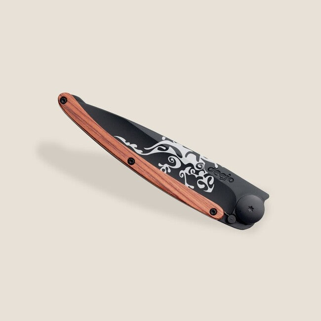 Deejo Tattoo sklopivi nož Black coralwood Gecko