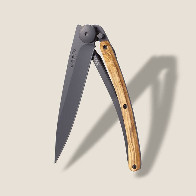 Deejo sklopivi nož, olive wood crni