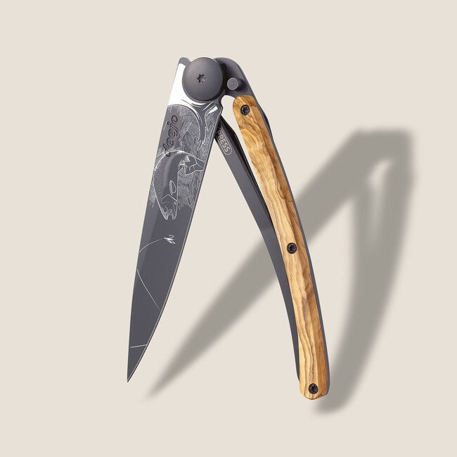 Deejo Tattoo sklopivi nož black olive wood Trout