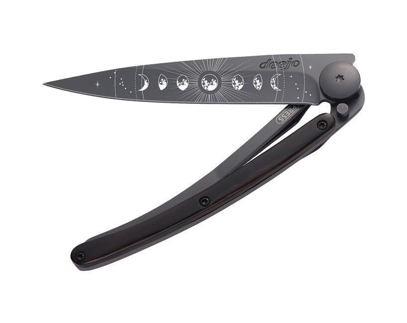 Deejo Tattoo sklopivi nož Black ebony wood, Moon Phase