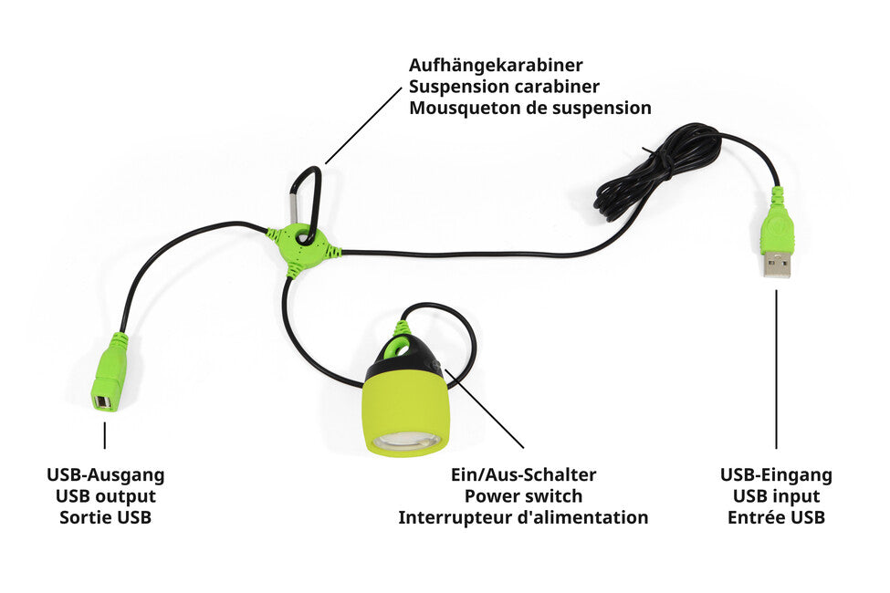 Origin Outdoors Connectable LED lampa, žuto-zelena, 200 lumena, topla bijela