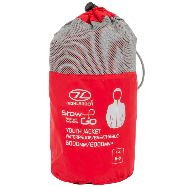 Highlander Stow and Go Kids kišni ogrtač za djecu, crven