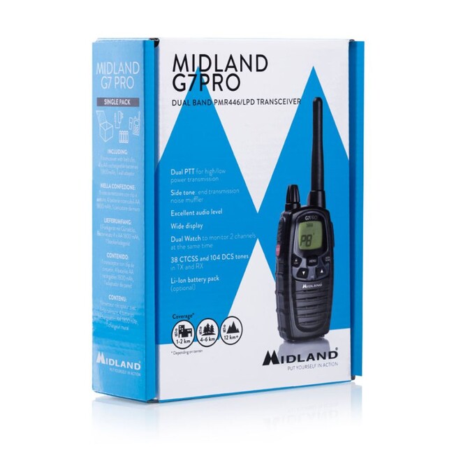 Midland G7 Pro radio, crni