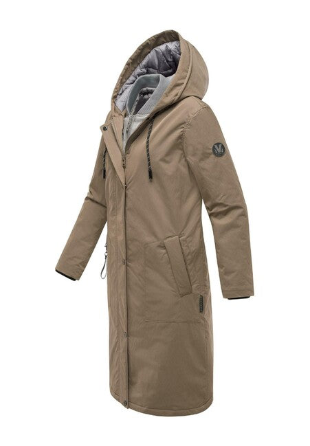 Marikoo Ledalaa parka zimska ženska s kapuljačom, stone brown
