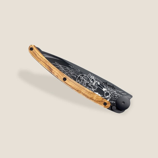 Deejo Tattoo sklopivi nož Black olive wood, Cancer