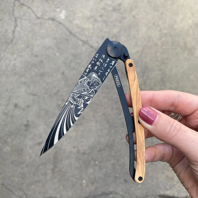 Deejo Tattoo sklopivi nož Black olive wood Samourair
