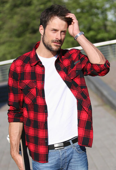 Brandit Checkshirt košulja, crveno-crna