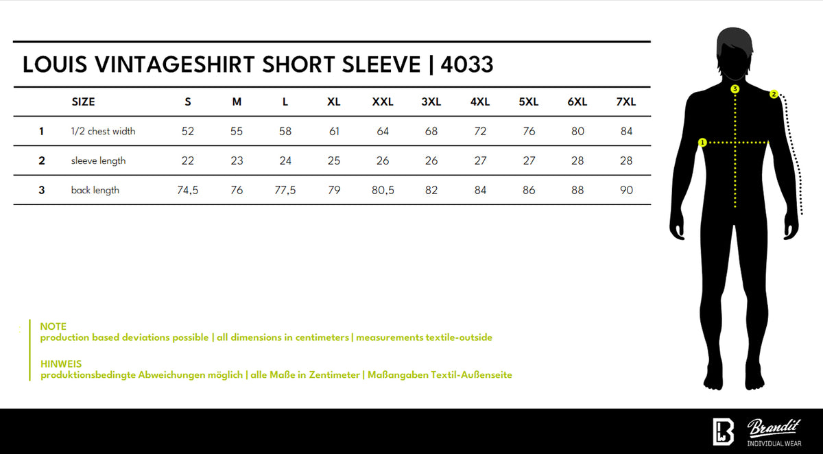 Veľkostná tabuľka Luis Vintage Shirt Short Sleeve