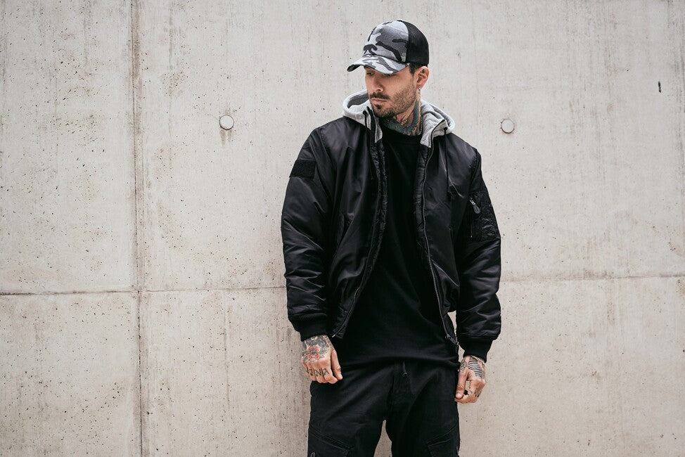 Brandit MA1 Hooded bomber jakna, crna