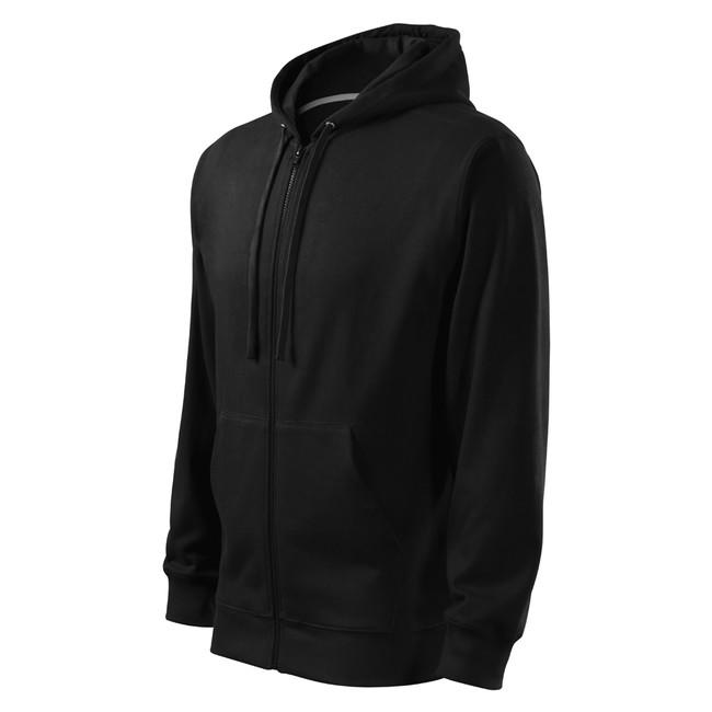 Malfini Trendy Zipper pulover 300g/m2, crni