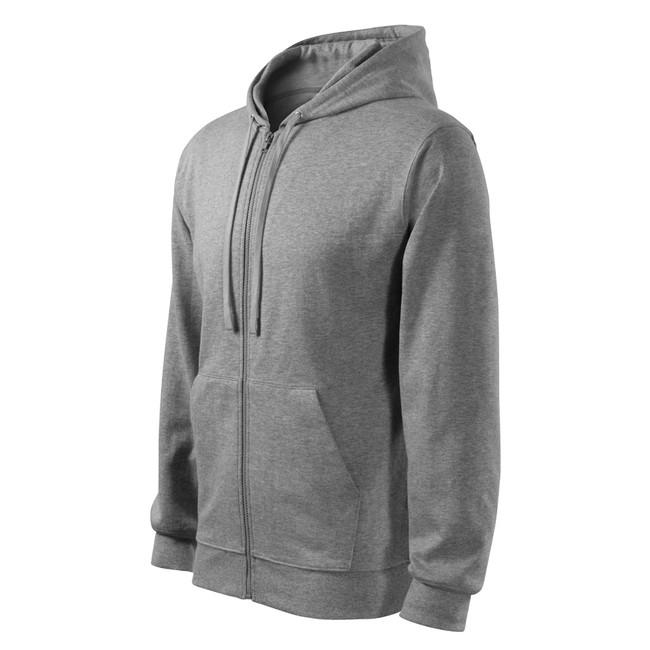 Malfini Trendy Zipper pulover 300g/m2, sivi