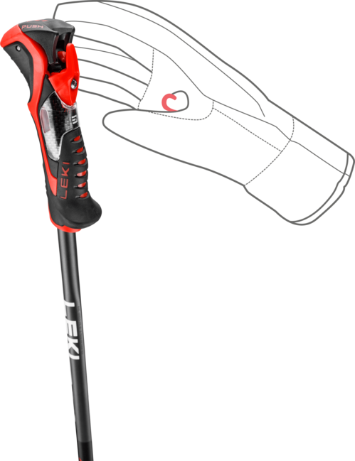 LEKI Airfoil 3D skijaški štapovi, tamna antracitna-jasna crvena-crna