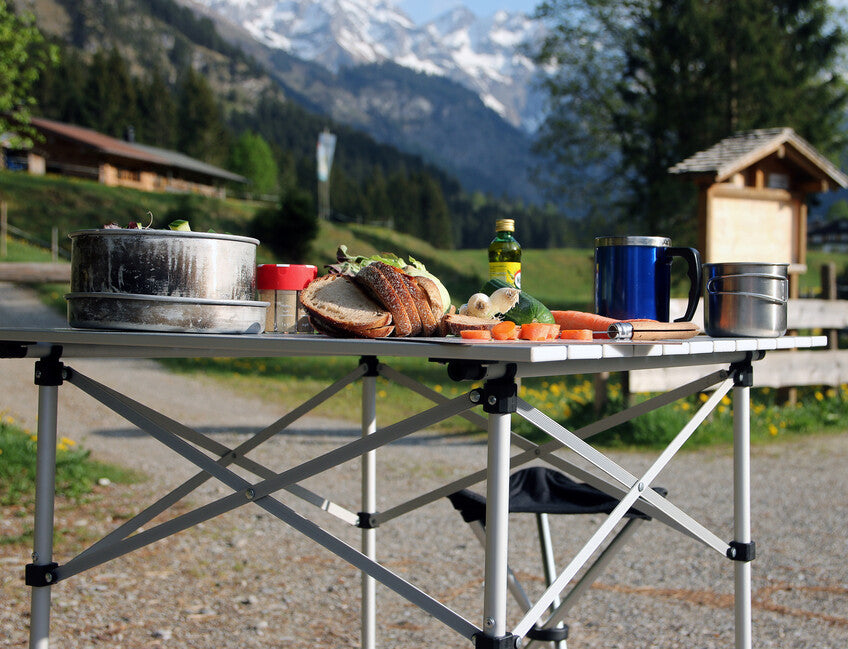 BasicNature Roll Table putni stol 70 x 70 cm