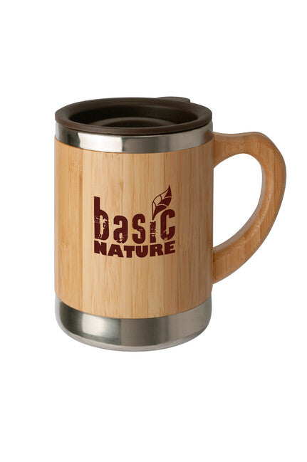 BasicNature Bamboo bambusova šalica od nehrđajućeg čelika 0.3L