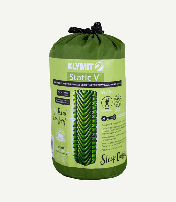 Klymit Static V podloga za spavanje, zelena