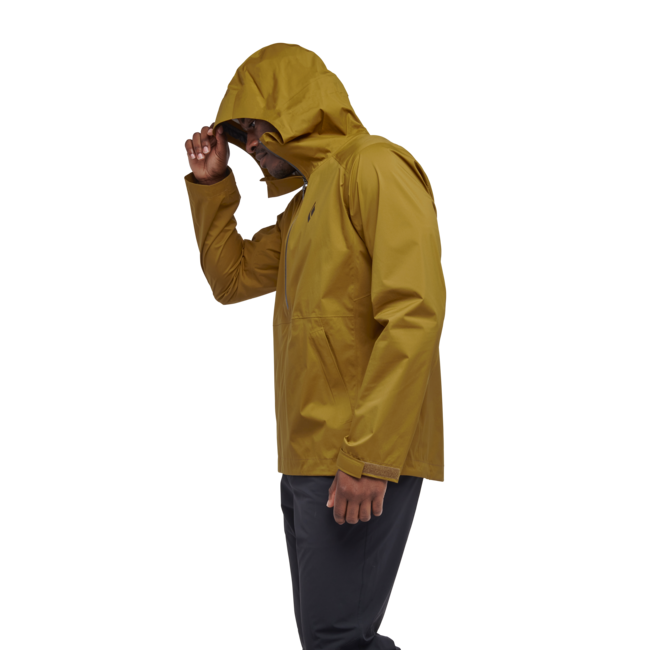 Black Diamond Stormline Stretch Anorak nepromočiva muška jakna, dark curry