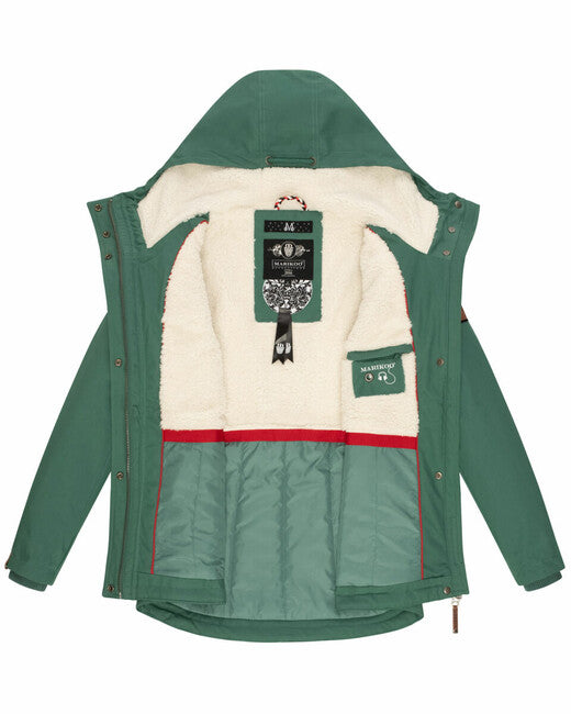 Marikoo Bikoo parka zimska ženska s kapuljačom, dusty green