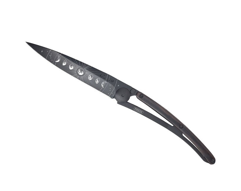 Deejo Tattoo sklopivi nož Black ebony wood, Moon Phase