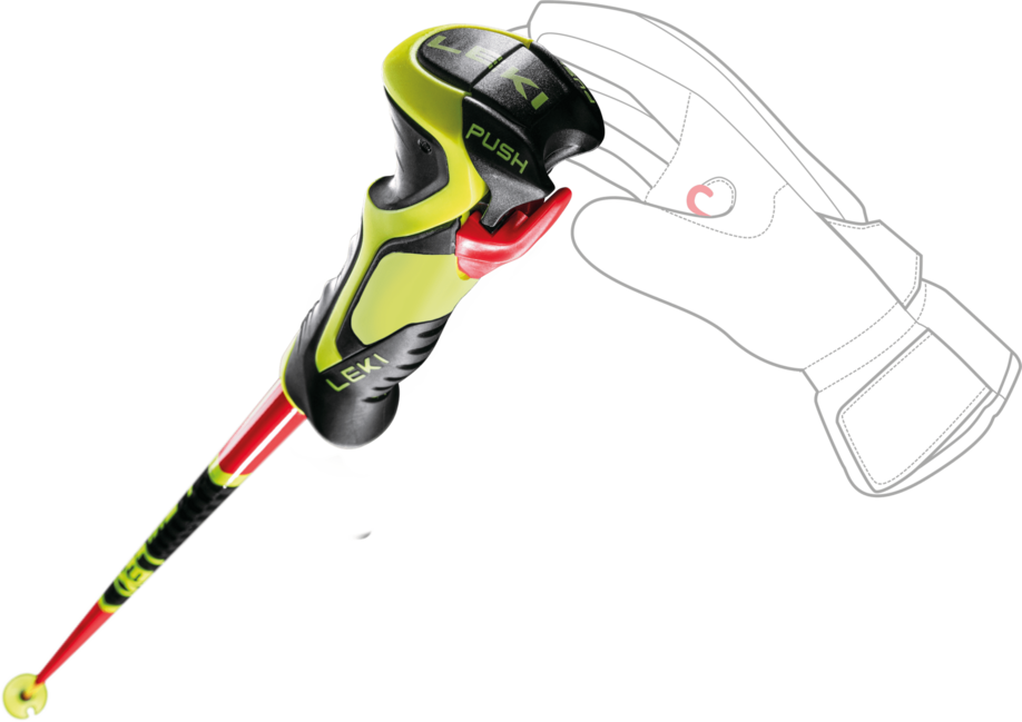 LEKI WCR Lite SL 3D skijaški štapovi, jasna crvena-crna-neonsko žuta