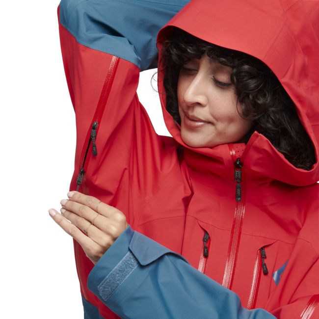 Black Diamond Recon Lt Stretch Shell skijaška jakna ženska, coral red-creek blue