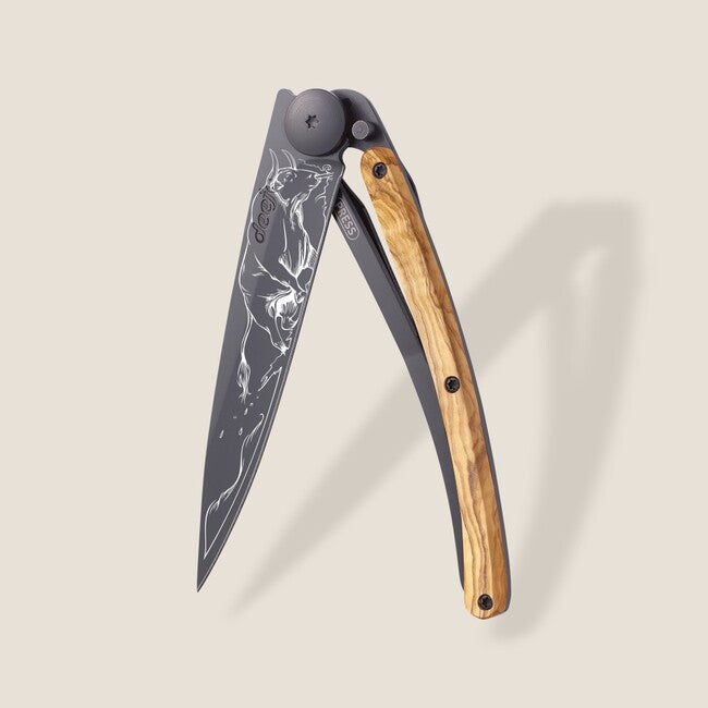 Deejo Tattoo sklopivi nož Black olive wood Taurus