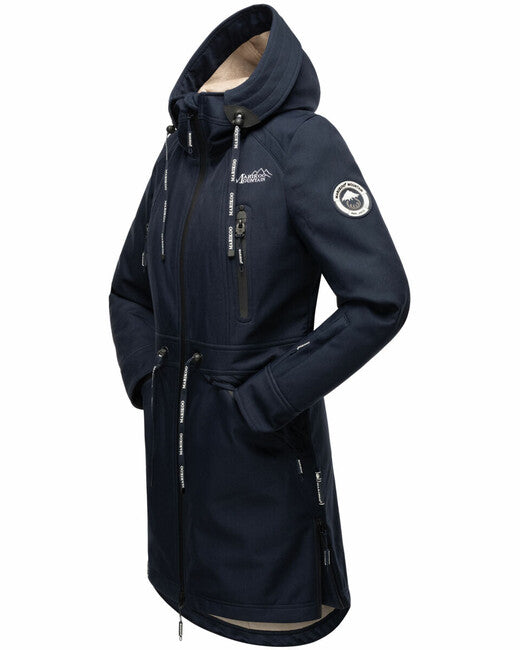 Marikoo Racquelle softshell jakna ženska s kapuljačom, navy
