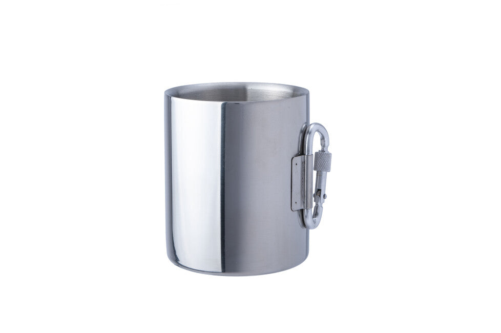 BasicNature Space Safer Thermo šalica od nehrđajućeg čelika s karabinerom, 0,33 l