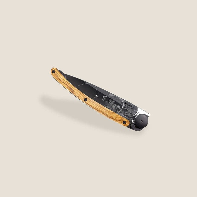 Deejo Tattoo sklopivi nož black olive wood Trout