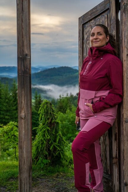 HUSKY Keiry ženske outdoor hlače, bordo/ružičaste