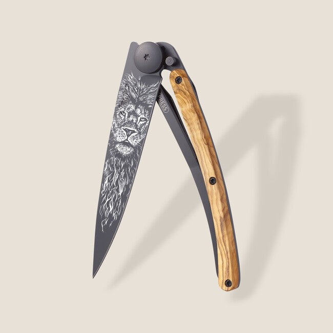 Deejo Tattoo sklopivi nož Black olive wood, Leo