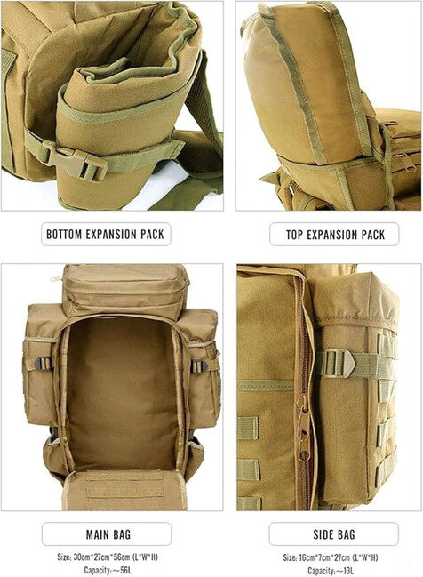 DRAGOWA Tactical Zenith 70 L taktički ruksak, maslinasto zeleni