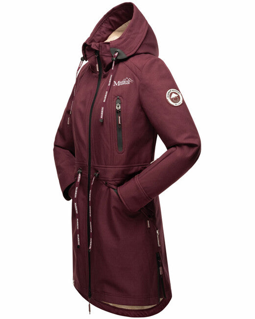 Marikoo Racquelle softshell jakna ženska s kapuljačom, wine