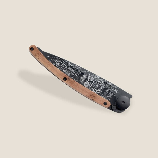Deejo Tattoo sklopivi nož Lion, black juniper