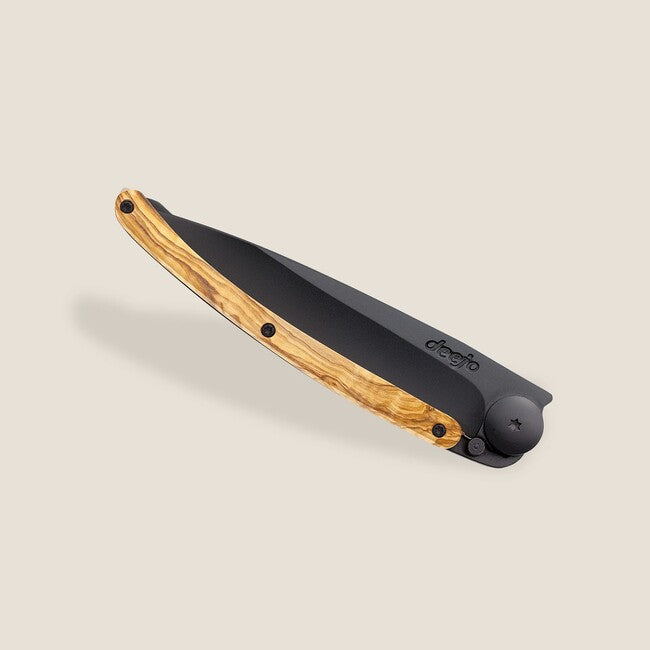 Deejo sklopivi nož, olive wood crni