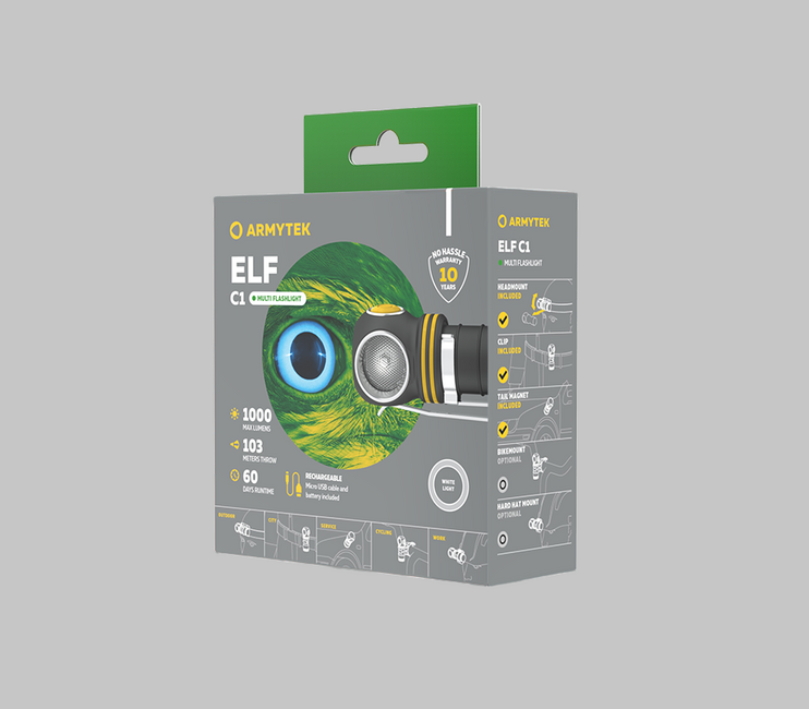 ArmyTek Elf C1 LED ručna svjetiljka hladna bijela napajanje iz akumulatora, 1000 lm, 1440 h, 56 g