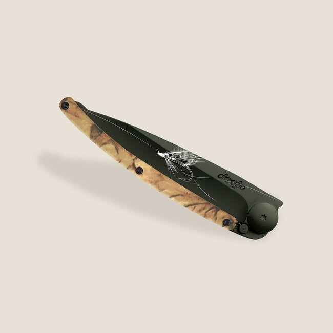 Deejo Tattoo sklopivi nož black brown camo Silver Wilkinson