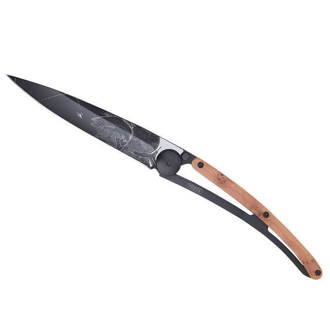 Deejo Trout sklopivi nož Nature crni juniper wood