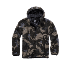 Brandit Worker flis jakna s kapuljačom Teddyfleece, darkcamo