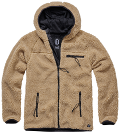 Brandit Worker flis jakna s kapuljačom Teddyfleece, camel