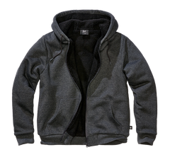 Brandit Sweatjacket muški pulover s toplom podstavom Teddylining, crni melange