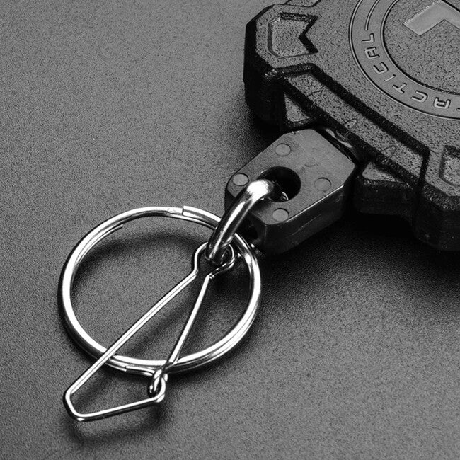 Leguon Keyhex karabiner na ključeve s čeličnim užetom, maslinasto zeleni
