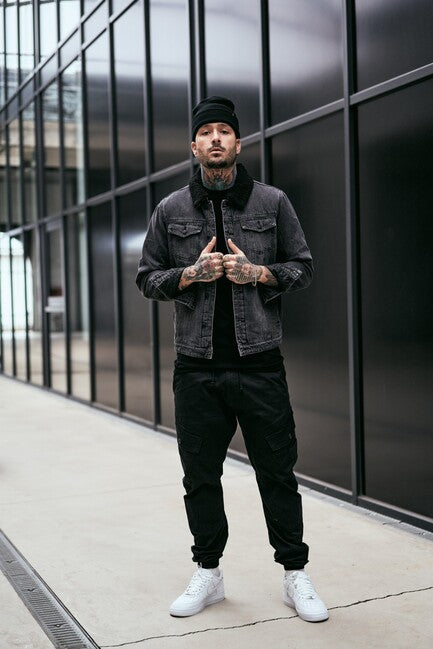 Brandit Sherpa denim jakna s krznom, plava