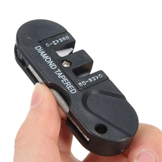 DRAGOWA Tactical multifunkcionalni džepni oštrač noževa 4u1 Drydune, crni