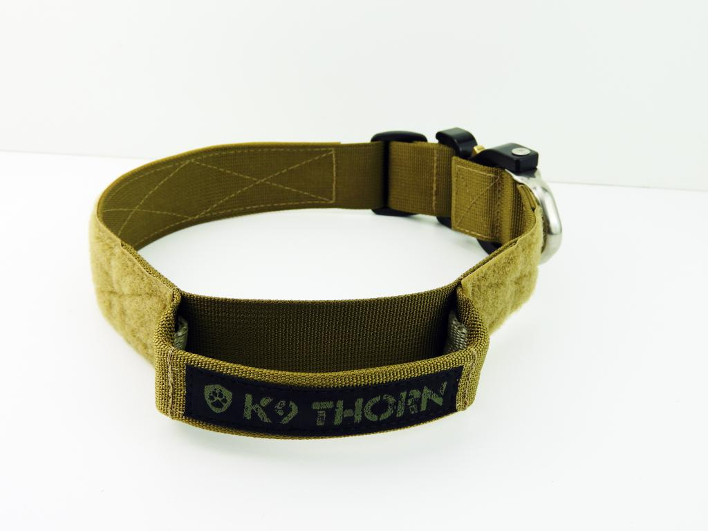 K9 Thorn Cobra-Echo obojok 38 mm s rukoväťou, coyote