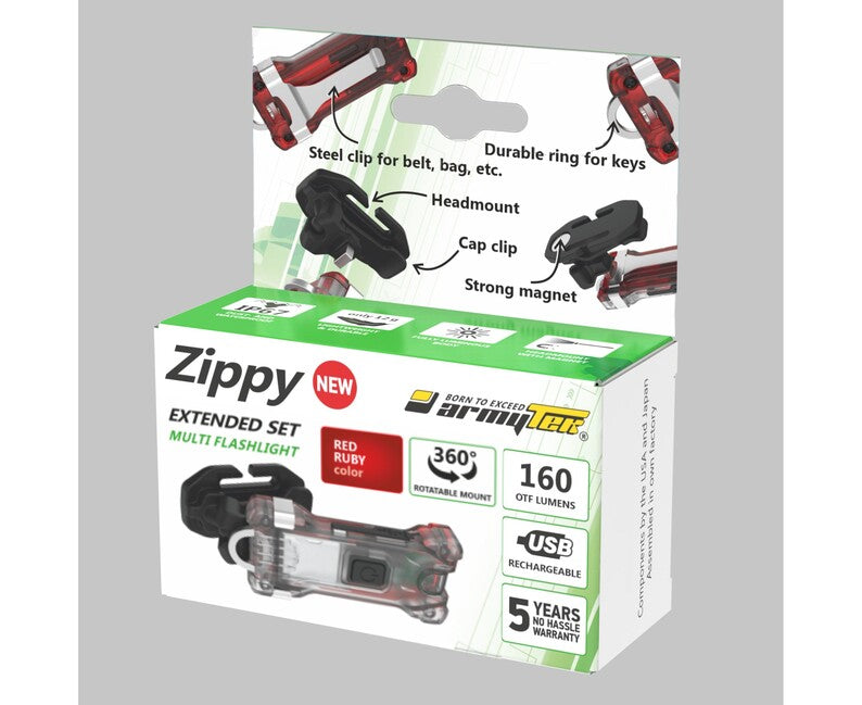 ArmyTek Zippy ES Led set svjetiljke i privjeska za ključeve, crveni