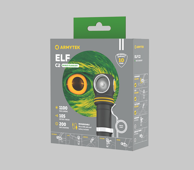 ArmyTek Elf C2 LED ručna svjetiljka hladna bijela, napajanje iz akumulatora, 1100 lm, 4800 h, 65 g